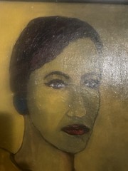 PICASSO MATISSE STYLED ORIGINAL PORTRAIT LADY ERNST MCARTY CIRCA 1989 SGND FRMD