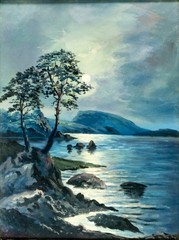 Vintage mid 20C American oil painting signed 149644