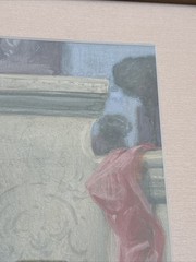ANTQUE PAINTING PRETTY WOMAN FEMALE MODEL MASTERFUL ART DECO NOUVEAU 1910’S RARE