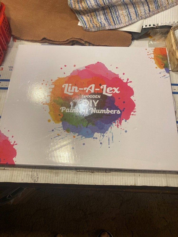LIN-A-LEX PAINT BY NUMBERS FOR ADULTS/KIDS CASTLE, Y6357, NIB, 16″x20″ on Wood!!
