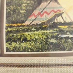Rare William Zivic Native American Tipi Horse Watercolor Painting Signed 1986