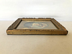 Antique Hand Painted and Signed Women’s Portrait in Original Frame.