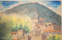 Vintage Painting of the Mexican Village of Taxco Signed Catalan 17.25×13.25″
