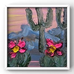Palm Springs California Desert Cactus Landscape Impressionist Original Painting