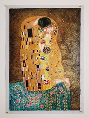 „The Kiss“ by Klimt , 36″x24″ Oil painting Reproduction on Canvas