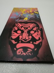 ORIGINAL SPRAY PAINT GRAFITTI ART done on Black Canvas By Whitney Worley IPHONE