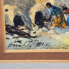 Pueblo Morning Acrylic Painting Arizona Artist Erin O’Dell Signed Matted Art