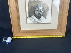 DOUGLAS GRIER, PORTRAIT OF AFRICAN AMERICA WOMAN, WATERCOLOR, SOUTH CAROLINA