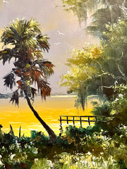 HAROLD NEWTON (1934-1994) SPECTACULAR FL HIGHWAYMEN OOB PAINTING,“MORNING LIGHT”
