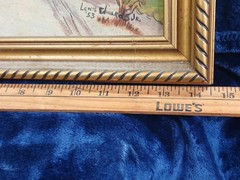 1953 Vintage Original Oil Painting of A Winter Day Signed Framed Unknown Artist