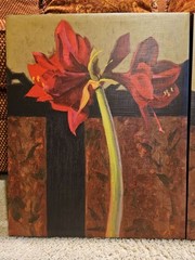 Shirley Novak Unframed Canvas Oil Painting „Amaryllis“ 16″X“20