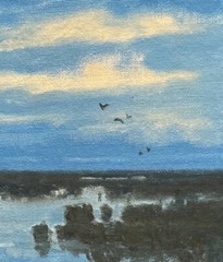 Twilight Wetlands Realism Landscape OIL PAINTING ART IMPRESSIONIST Original