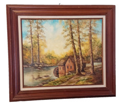 SHERRY MASTERS Virginia Mill Landscape Original Oil on Canvas Signed & Framed