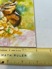 Chipmunk Watercolor Artwork On Premium Canvas Board Hand-Signed By Artist Vibran