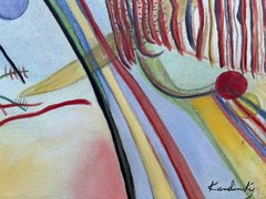 Wassily Kandinsky Abstract Oil Painting on canvas signed and stamped 20 x 28 in.