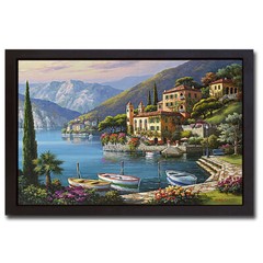 Black Framed Villa Bella Vista by Sung Kim Canvas Art 18 in x 26 in Framed Size