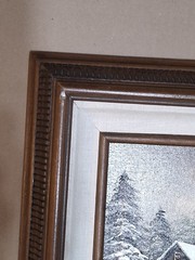 Beautifully framed mountain scenery vintage Oil painting on canvas signed dated