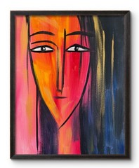 PINK LADY 14×11 ORIGINAL MODERN ART COLLECTIBLE INTERIOR DESIGN