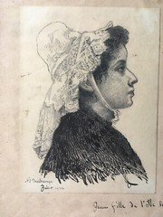 Portrait Of Young Girl De L’Island Batz IN Coiffe Traditional Brittany 1922