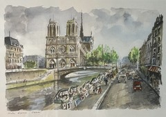 4 Original Gabrielle Arnault Paris Watercolors – Notre Dame & Arc de Triomphe