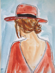 ACEO Women In Art – FASHION GIRL Painting ART