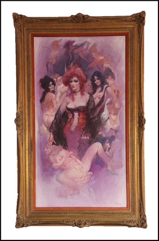 Julian Ritter Lots Of Ladies Original Fine Art Oil Painting 36″ X 72″
