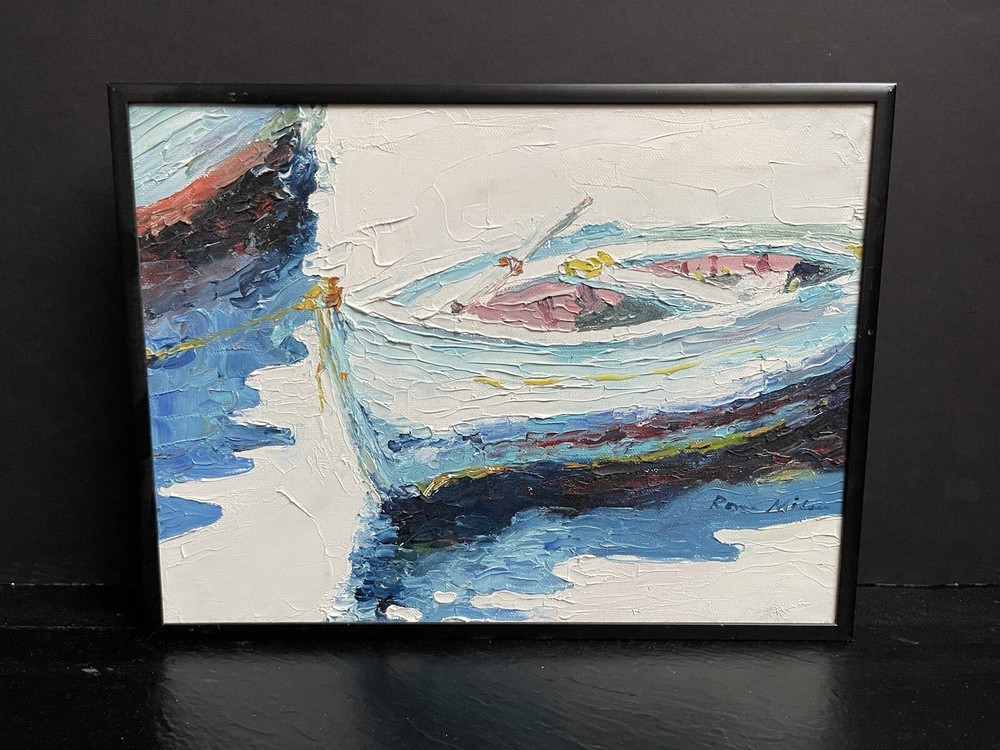 Original Oil Painting by Rome Milan „Blue Nile Small“ 9in X 12in Framed