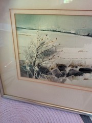 Robert Eric Moore „A Red Fox Trail“ Signed Watercolor Painting Framed And Matted