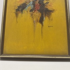 Vintage Original Abstract Oil Painting On Canvas Signed By WESSON Framed – NICE