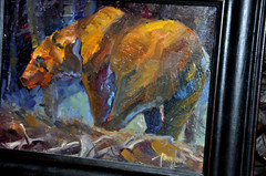 Idaho Master Terry Lee well Listed, translucent Grizzly Bear Painting on Board
