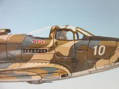 Raymond Waddey Painting on Canvas of USA and USSR P-63A Kingcobra WWII, 16″x20″