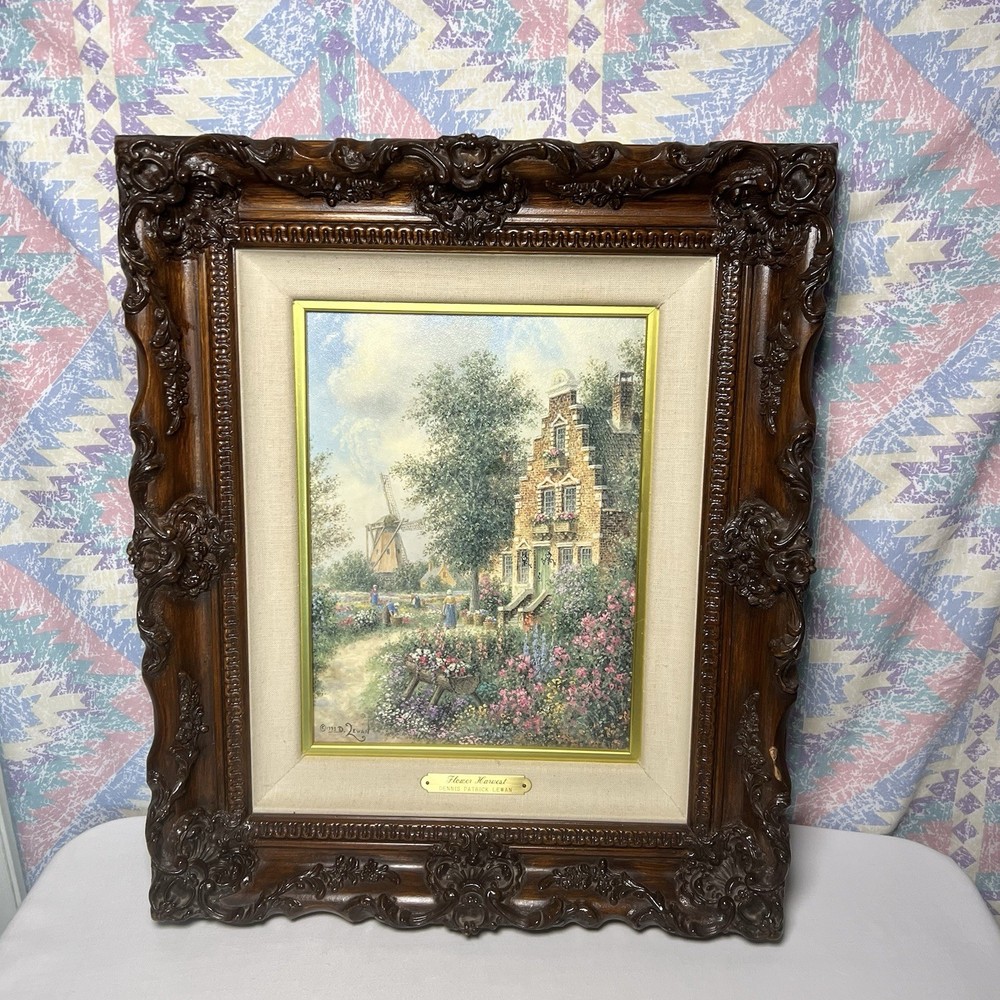 Dennis Patrick Lewan Flower Harvest Canvas Limited Edition COA 190/450 Signed