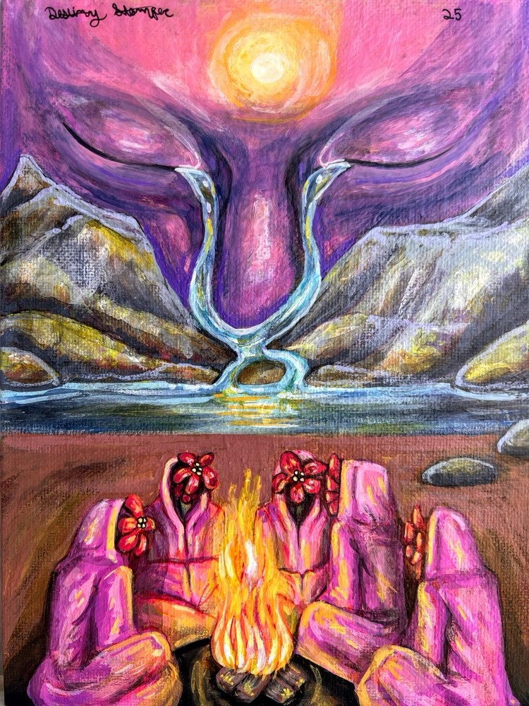 Original acrylic painting sold by artist 8 x 6 inches