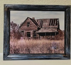 Rustic Farmhouse Wall Art Set of 2 Real Wood Framed Barn & Horse Photography
