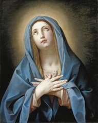 Blessed Virgin Mary Religious Oil Painting Classical Catholic Canvas Wall Art