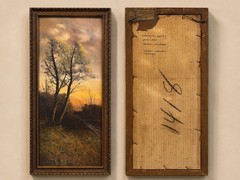 E. A. Gates Artist, Antique Landscape Original Pastel Tonalist Painting & Frame