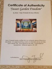 Ferjo-„Sweet Garden Freedom“-Large Original Painting-Canvas Signed-New Frame-COA