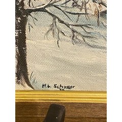 Mini 5 X 7 Oil Painting on canvas Artist M.b. Schauer 1970. Chapel in the Valley