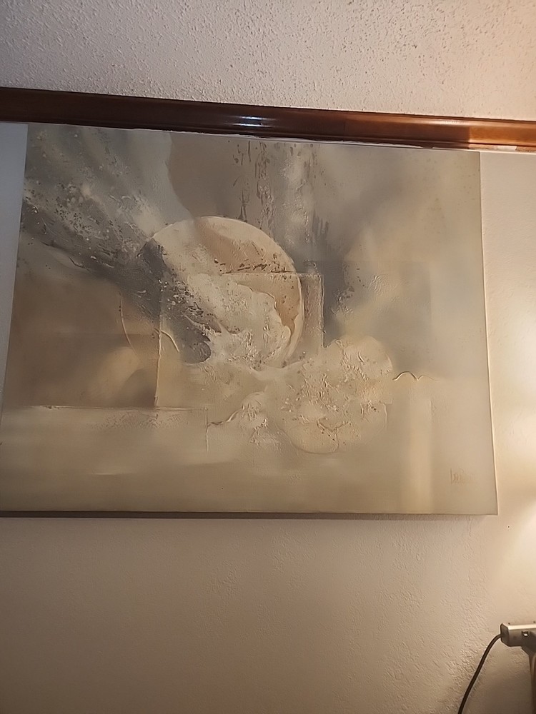 Lee Renolds HUGE painting. Abstract Signed, Early Rare