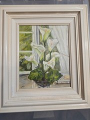 Original Calla Lilies Oil Painting Signed Boyd Framed Floral Flower Still Life