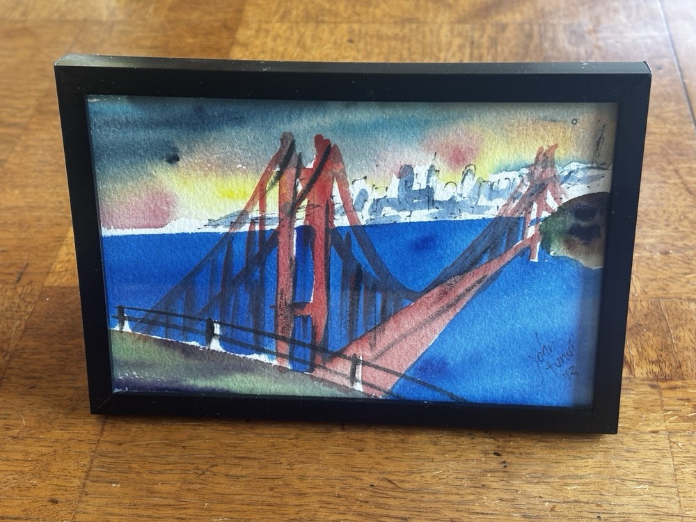Original Watercolor Painting Golden Gate Bridge 6.75” X 4.75” San Francisco