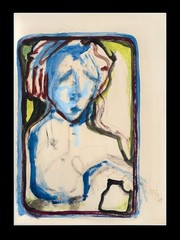 Large 1970s Vintage Original EXPRESSIONIST Abstract PAINTING Signed MAX SHERTZ
