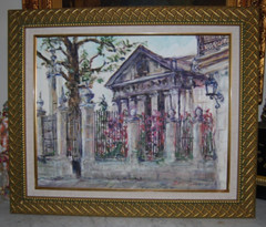 FRAMED ORIGINAL OIL EL TEMPLETE COLONIAL OLD HAVANA, CUBA ARTIST: HECTO VIDAL