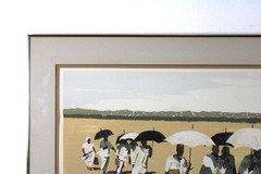 Clyde Burnette Mid Century „The Long Walk“ 27/28 Serigraph Hand Painted Signed