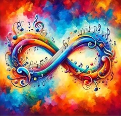 DIY Colorful Infinity Symbol Musical Notes Diamond Painting Kit (40×40 cm) E25