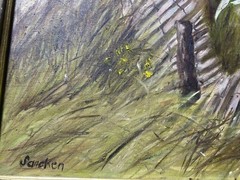 Shirley Sancken 1994 „Beach Landscape Scene“ Oil Painting – Signed And Framed