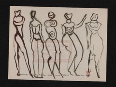 Circus Dancers People Figures 2000 C Peterson * Oil Painting #22 Abstract Nudes