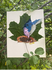Original Real Leaf Painting – Little Foot, Land Before Time – BeaKOAfineart