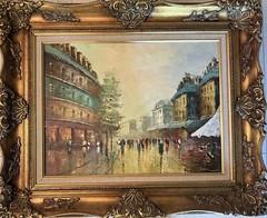 Fine Vintage 1950s Modern Impressionist PARIS French Cityscape Oil Painting