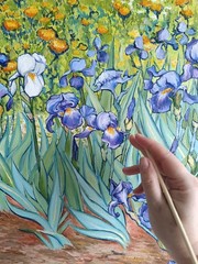 Irises Vincent Van Gogh’s handpainted copy oil painting 19.7×27.5 in